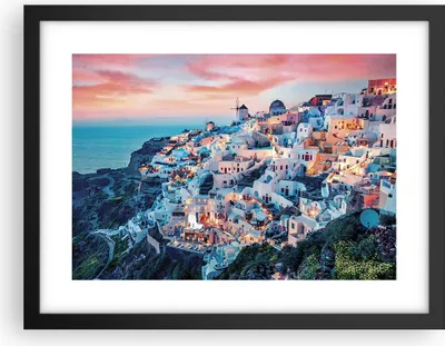 Produktbild von Gerahmtes Poster - Schwarzer Rahmen - Santorini Griechenland anzeigen - 40x30 cm - Wand Bild - Wanddeko - Wandbilder - Kunstposter - Wandposter - Bilderrahmen - Bilder - Kunstdruck - P2BAA40x30-4784