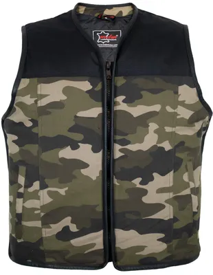 Produktbild von Bikerweste Kutte Textilweste Motorrad Chopper Tarn Camouflage Weste Erweiterbar (L)