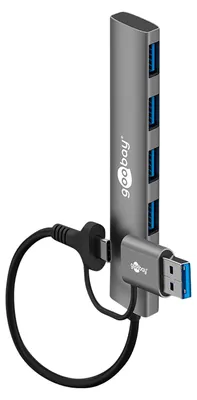 Produktbild von 2in1 Slim 4-Port USB-Hub, 5 Gbit/s