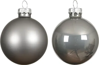 Produktbild von Weihnachtskugeln Glas 6cm x 10 Stück - Zart Grau