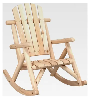 Produktbild von Garten Schaukelstuhl aus Fichtenholz, Terrassenstuhl mit Schaukeldesign