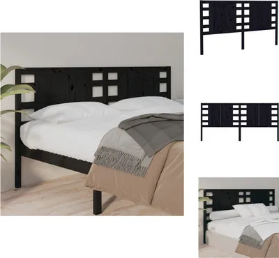Produktbild von vidaXL Kopfteil Schwarz 166x4x100 cm Massivholz Kiefer -  Kopf- & Fußenden