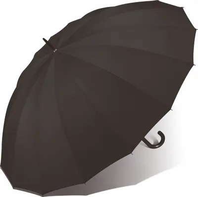 Produktbild von Happy Rain Essentials Golf Stockschirm, schwarz, 75/16 RH