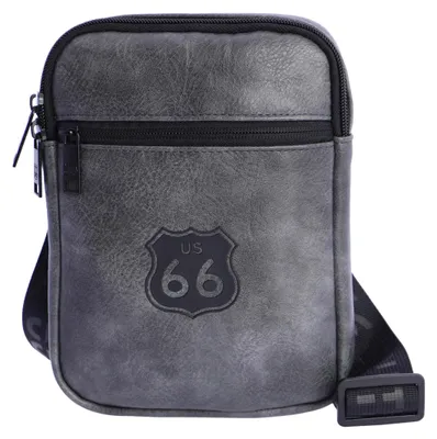 Productafbeelding van ROUTE 66: Herentas, schoudertas voor heren, leren schoudertas
