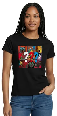 Produktbild von Spreadshirt Die Drei Fragezeichen Covermotive Frauen T-Shirt, S, Schwarz