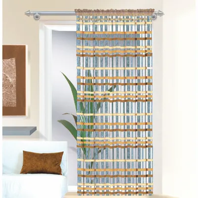 Produktbild von Grobgitterschal „Andre“ mit Stangendurchzug Farbe: Blau Größe (HxB): 290x150cm