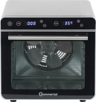 Produktbild von Sommertal Dörrautomat Silence 700 XXL inkl. 8 Edelstahl Dörrgitter, LED-Display, 24h Timer, Temperatureinstellung von (35°C–85°C) einstellbar, inkl. Kochbuch, Profi Dörrgerät, 700W Dehydrator