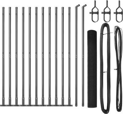 Produktbild von Möbel Schweißerzaun mit 13 Flanschpfosten Grau 0,8x25 m Stahl - Metallzäune 3352549