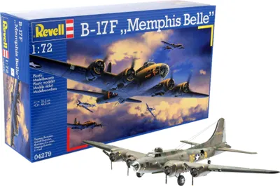 Zdjęcie produktu dla Revell B-17F Memphis Belle, Model samolotu stałopłatowego, Zestaw montażowy, 1:72, Boeing B-17, Plastik, Second World War