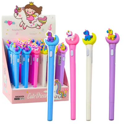 Produktbild von Einhorn auf dem Mond leuchtender Kugelschreiber, blaue Tinte, 0,7 mm Mischung