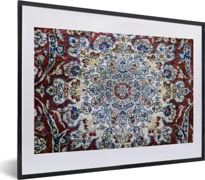 Produktbild von MuchoWow® Gerahmtes Poster Persische Teppiche - Teppiche - Mandala 40x30 cm - Poster mit Schwarzem Bilderrahmen Wandposter Rahmen Foto Bilder - Bilderrahmen - Poster im Rahmen