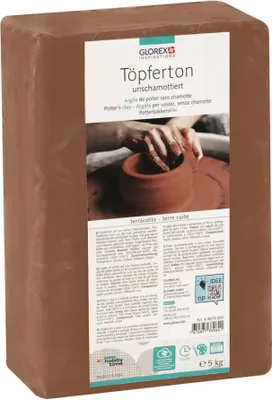 Produktbild von Töpferton 5kg terracotta unschamottiert