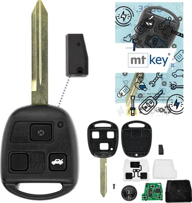 Produktbild von MT-KEY Funk Schlüssel TOY47 434MHZ ID60 80BIT kompatibel mit Toyota Avensis CD T22 0 2000-2003 3 Tasten 433MHZ Autoschlüssel