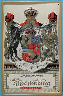 Produktbild von Blechschild Nostalgieschild Grossherzogtum Mecklenburg Wappen Schild Wappenschild