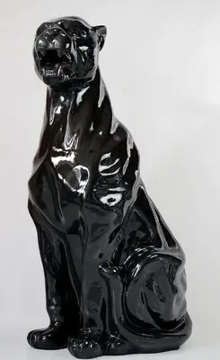 Produktbild von Casa Padrino Luxus XXL Deko Skulptur Panther Schwarz x H. 170 cm - Große Deko Figur - XXL Wohnzimmer Deko - XXL Garten Deko