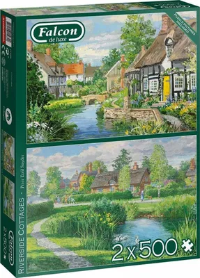 Immagine prodotto di Puzzle Jumbo Falcon Riverside Cottages - 2x 500 pezzi