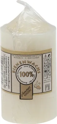 Produktbild von 100% Bienenwachs Stumpenkerze "Struktur" Weiß 90 x Ø 45 mm