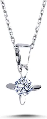 Produktbild von 0,16 Carat Diamant Solitär Collier 14 Karat Weißgold
