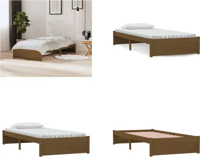Produktbild von vidaXL Massivholzbett Honigbraun 90x200 cm - Bettrahmen - Bettgestell - Bett - Holzbettrahmen