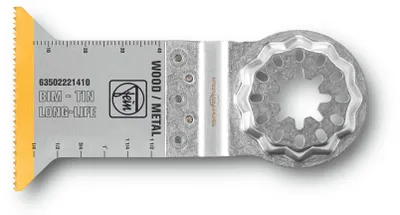 Image de Lame de scie bimétallique Fein E-Cut avec revêtement TiN, longueur 50 mm, largeur 50 mm, lot de 10 | 63502221440
