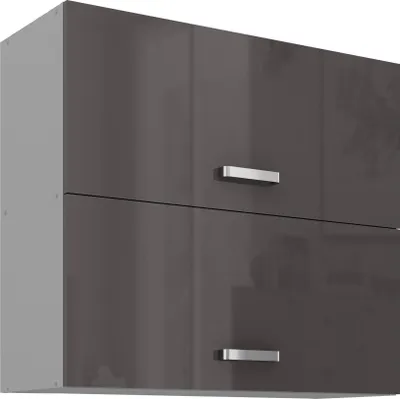 Produktbild von Küchen Hängeschrank 80 Hochglanz Grau Küchenzeile Küchenblock Küche Grey Bianca