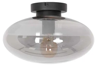 Produktbild von Deckenleuchte, Glas rauch, Metall, schwarz, D 30 cm