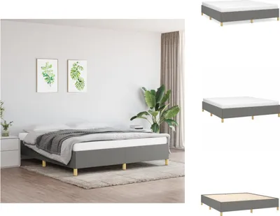 Produktbild von vidaXL Bettgestell Dunkelgrau 160x200 cm Stoff - Betten & Bettgestelle
