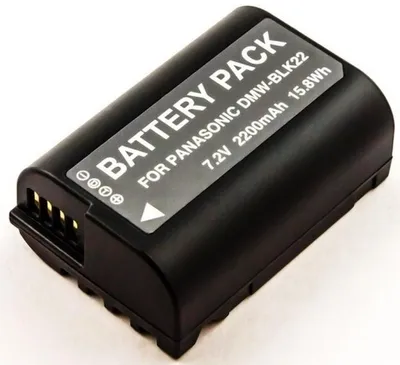 Immagine prodotto di Batteria ricaricabile per Panasonic DMW-BLK22 agli ioni di litio, 7,2 V, 2000 mAh, nera