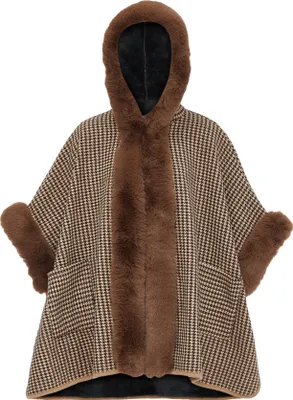 Produktbild von FRAULLY damen strickponcho - braun, M