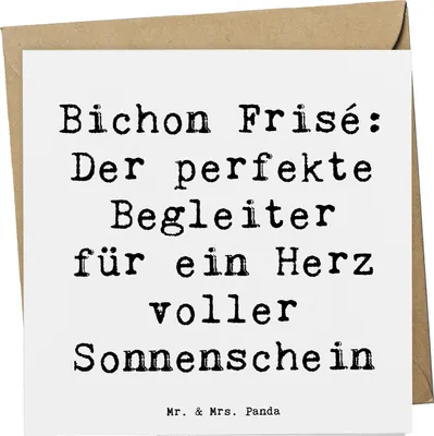 Produktbild von Mr. & Mrs. Panda Grußkarte Spruch Bichon Frisé Freude - Weiß - Geschenk, doppelkarte, kleine Hunde, Klappkarte, Hundepflege, faltkarte, Hunderasse, Glückwunschkarte
