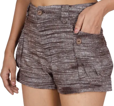 Produktbild von Shorts Boho-chic, Kurze Khadi Hose - Braun, Damen, Baumwolle, Größe: XL