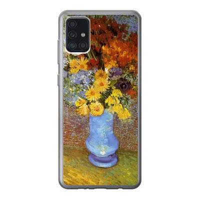 Produktbild von MuchoWow® Handyhülle Schutzhülle Hülle für Samsung Galaxy A52 5G Vase mit Gänseblümchen und Anemonen - Vincent van Gogh Silikon Softcase Handy Hülle - Umschlag