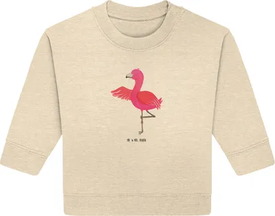 Produktbild von Mr. & Mrs. Panda Organic Baby Pullover Flamingo Yoga 24. - 36. Monat - Natural Raw - Geschenk, Namaste, Bullover, Entspannt, Baum, Yogi, Urlaub