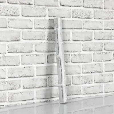 Image de Film adhésif pour mur, dimensions 44 x 1000 cm, blanc, imitation brique, étanche, idéal pour la cuisine
