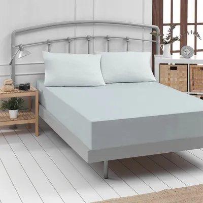 Produktbild von Traumschlaf Feinbiber Boxspring Spannbetttuch 200x200 cm silber