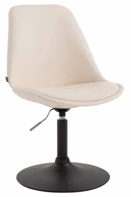 Produktbild von CLP Esszimmerstuhl Maverick Kunstleder drehbar und stufenlos verstellbar creme Gestell Farbe schwarz