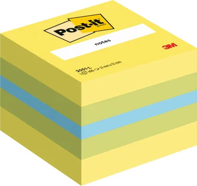 Zdjęcie produktu dla 3M Post-it 2051L, Kwadrat, Niebieski, Zielony, Turkusowy, Żółty, Papier, 51 mm, 51 mm, 400 ark.