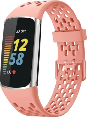 Produktbild von imoshion Silikon-Sportarmband mit Löchern für Fitbit Charge 5 / 6 - Peach