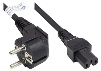 Produktbild von Good Connections Schutzkontakt-St. gew. an C15 schw. 3m