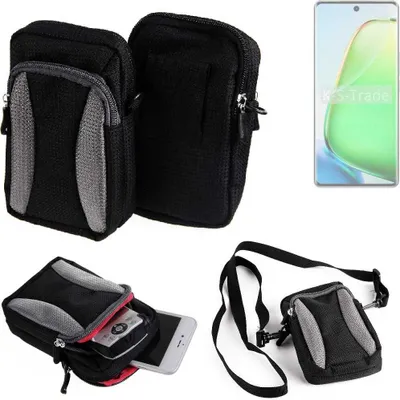 Produktbild von K-S-Trade Holster Schutz Hülle kompatibel mit Vivo T3 Ultra Handy Hülle Gürteltasche Umhängetasche mit Zusatzfach schwarz