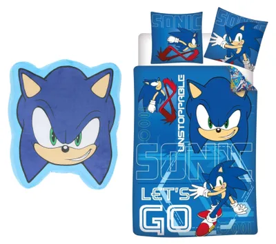 Image de Ensemble de literie Sonic : couette et taies d'oreiller