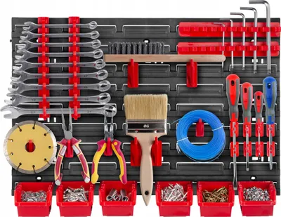 Image de KADAX Rayonnage d'atelier, 58x39cm Rayonnage mural pour outils en plastique robuste, système de stockage résistant aux UV