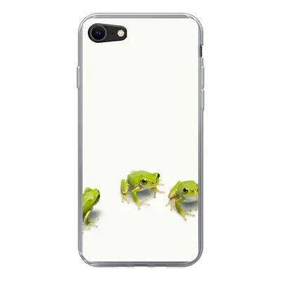 Produktbild von MuchoWow® Handyhülle Schutzhülle Hülle für iPhone SE 2020 Frosch - Tiere - Grün Silikon Softcase Handy Hülle - Kartenbesitzer