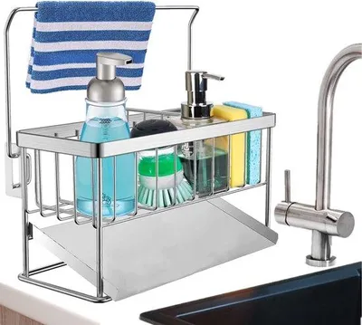 Obrázok produktu pre Organizér do kuchyne s automatickým odtokom na špongiu a príslušenstvo