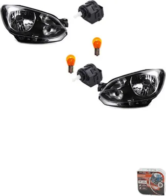 Zdjęcie produktu dla Reflektory + żarówki Osram Night Breaker Laser, pasujące do VW Up! (produkcja od 12/2011 do 06/2016), numery części: LR 8L0941295B, 8L0941295A, 1S1941015K, 1S1941015H, 1S1941015M, 1S1941016K, 1S Johns