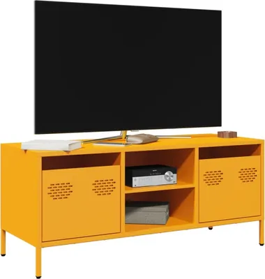 Immagine prodotto di Maison Exclusive - Mobile TV giallo senape 101,5x39x43,5 cm Acciaio laminato a freddo