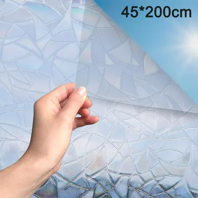 Obrázek produktu pro Folie na okna, matná (mléčná) optika, samolepicí, ochrana proti UV záření 96 %, holografický efekt, tepelná izolace, rozměry 45 x 200 cm