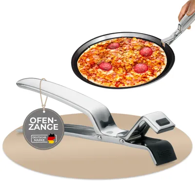Produktbild von Topanbieter 999 Ofenzange Forno Edelstahl 19 cm- Hitzebeständige Küchenzange Silber Matt mit Antihaftbeschichtung, Silikonbeschichtete Greifer, Pflegeleichtes Backofen-Zubehör