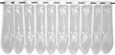 Produktbild von Scheibengardine Kerze Glocke Mistel Zweig HxB 50x140cm weiß