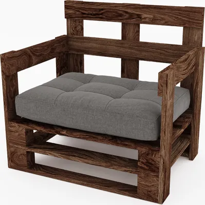 Produktbild von Lermowood Palettenmöbel Mpe Sessel 60 x 60 cm Eiche | Europaletten Indoor und Outdoor Lounge Gartenmöbel Holz Gartenmöbel Set Lounge Möbel Terrasse Balkon Loft Stil Paletten